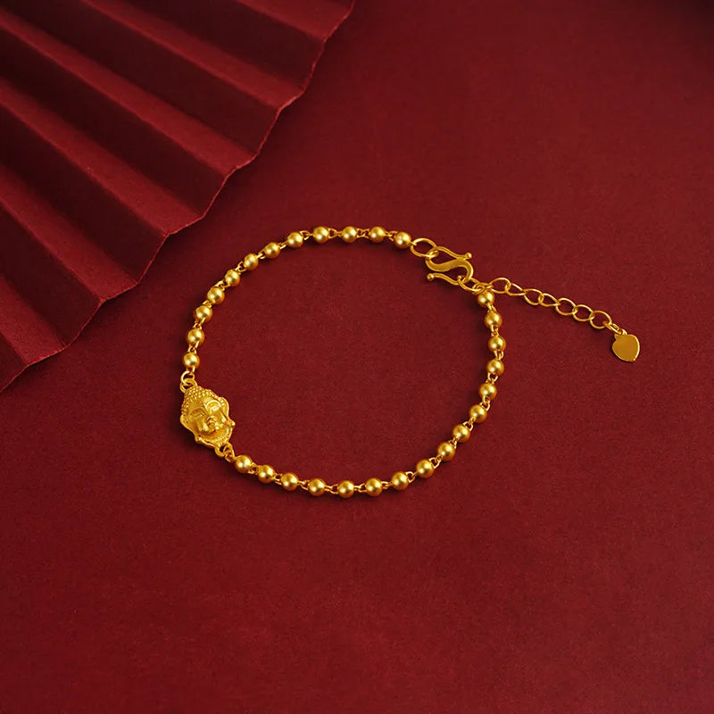 Vintage Buddha 24KT Bracelet European Woman Girl Bride Mother Party Gift