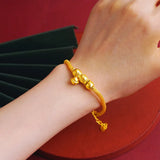 24KT Bell Heart Bracelet European Fine Woman Gift