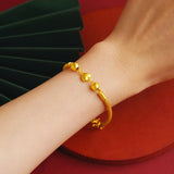 24KT Bell Heart Bracelet European Fine Woman Gift