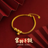 24KT Bell Heart Bracelet European Fine Woman Gift