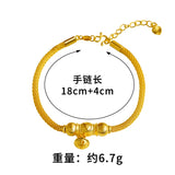 24KT Bell Heart Bracelet European Fine Woman Gift