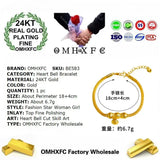 24KT Bell Heart Bracelet European Fine Woman Gift