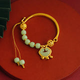 Vintage Bell RUYI 24KT Bracelet European Fine Woman Girl Bride Party Gift