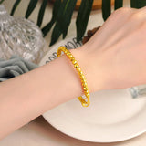 European Fine Woman Girl Bride Party Wedding Gift Beads 24KT Bracelet Bangle