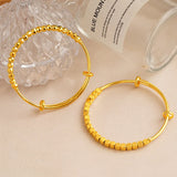 European Fine Woman Girl Bride Party Wedding Gift Beads 24KT Bracelet Bangle