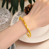 European Fine Woman Girl Bride Party Wedding Gift Beads 24KT Bracelet Bangle