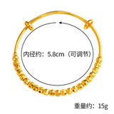 European Fine Woman Girl Bride Party Wedding Gift Beads 24KT Bracelet Bangle