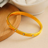 European Fine Zircon Bracelet Bangle 24KT 58mm