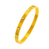 European Fine Zircon Bracelet Bangle 24KT 58mm