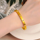 European Fine Zircon Bracelet Bangle 24KT 58mm