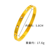European Fine Zircon Bracelet Bangle 24KT 58mm