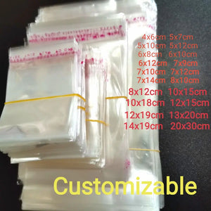 1000Pcs Transparent Self-Adhesive Small OPP Poly Bags
