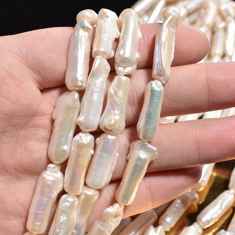Baroque Biwa Natural Freshwater Loose Pearl Strand
