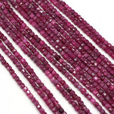 Ruby Faceted Irregular Square Beads 4mm for Jewelry Making DIY