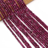 Ruby Faceted Irregular Square Beads 4mm for Jewelry Making DIY