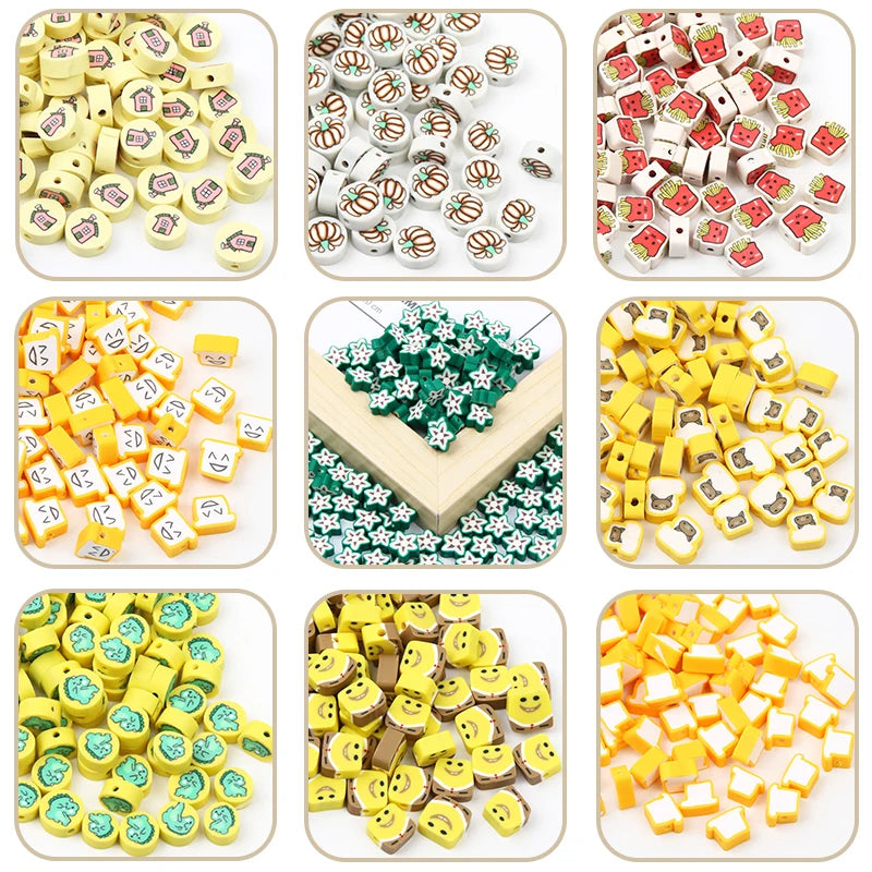 Polymer Clay Spacer Beads for Jewelry Making DIY Keychain