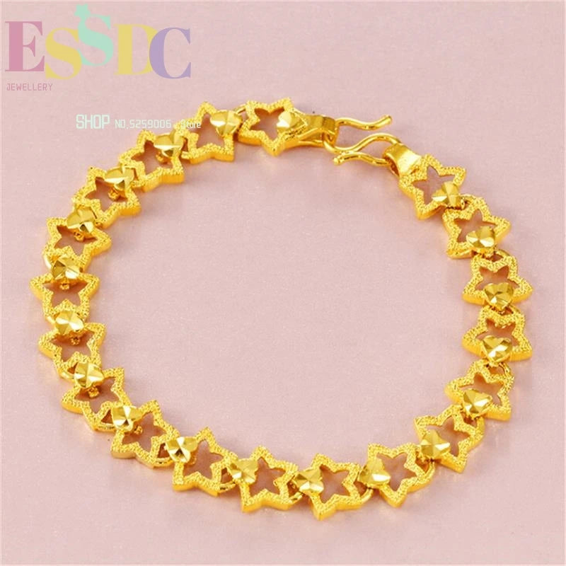 Copper Stars Chain Bracelet Bride Wedding Jewelry
