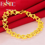 Copper Stars Chain Bracelet Bride Wedding Jewelry