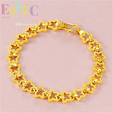Copper Stars Chain Bracelet Bride Wedding Jewelry