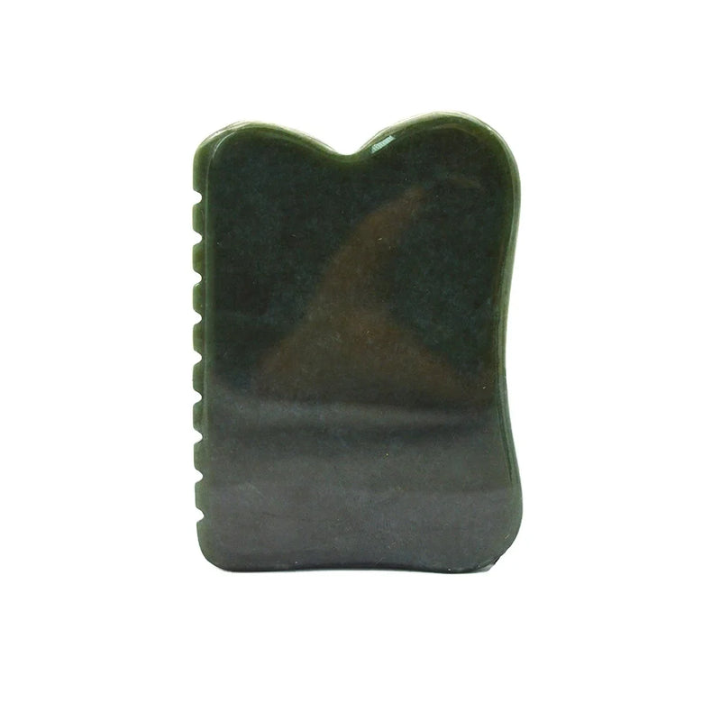 Dark Green Nephrite Gua Sha Stone Board for Body Massage