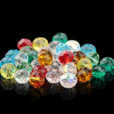 10 Colors Crystal Round Glass Beads Faceted Loose Beads in Container Box