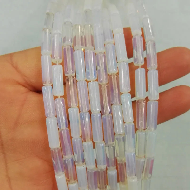 Natural Opal Stone Tube Beads 4mm*13mm 50Pcs DIY Jewelry Accessories