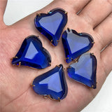 Heart Shape Pendant Crystal Charms Faceted Glass Stones Jewelry Making