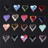 Heart Shape Pendant Crystal Charms Faceted Glass Stones Jewelry Making