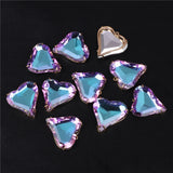 Heart Shape Pendant Crystal Charms Faceted Glass Stones Jewelry Making