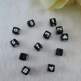 Mixed Cubic Acrylic Loose DIY Number Beads 7x7mm 300pcs