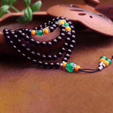 6mm Round Crystal Bracelet 108 Beads Tibetan Style Women's Jewelry