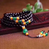 6mm Round Crystal Bracelet 108 Beads Tibetan Style Women's Jewelry