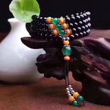 6mm Round Crystal Bracelet 108 Beads Tibetan Style Women's Jewelry