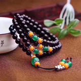 6mm Round Crystal Bracelet 108 Beads Tibetan Style Women's Jewelry