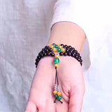 6mm Round Crystal Bracelet 108 Beads Tibetan Style Women's Jewelry