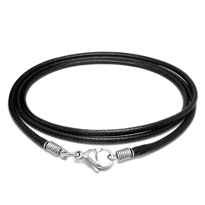 Leather Chain Necklace for Women Men Braid Rope Long Necklace 40-90CM Neck Penda