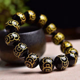 16mm Red Beads Crystal Bracelet Engraving Coins for Women Men