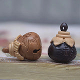 Sandalwood Engraved Fu Bag DIY Pendant Blessing Bell Wood Ebony Jewelry