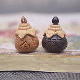 Sandalwood Engraved Fu Bag DIY Pendant Blessing Bell Wood Ebony Jewelry