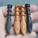 Sandalwood Peach Carved Engraved Wenchang Pen Pendant