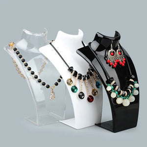 Black/White Acrylic Necklace Display Stand Holder 20.5X13CM