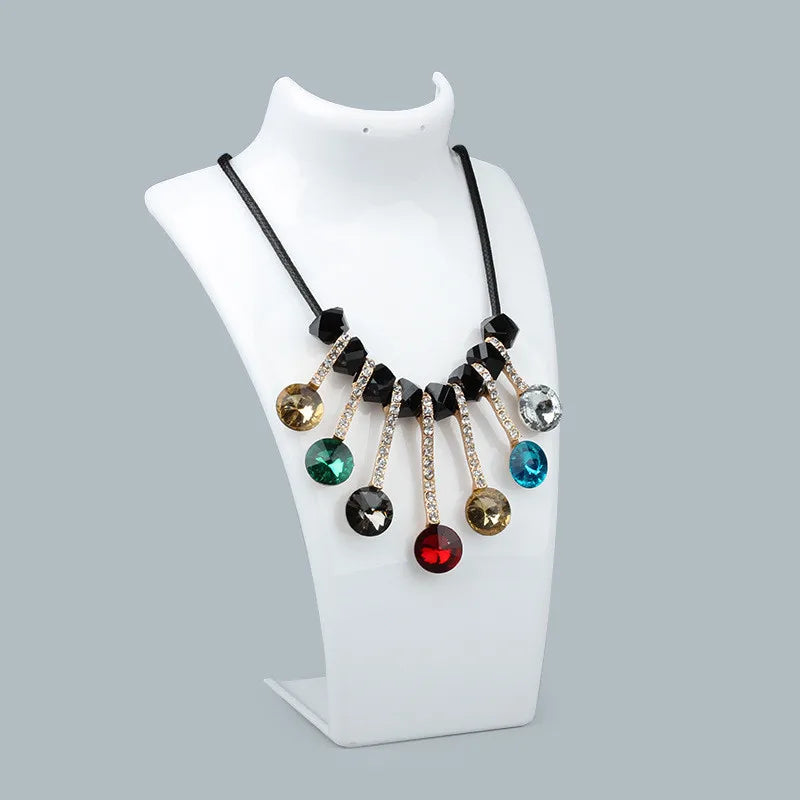 Black/White Acrylic Necklace Display Stand Holder 20.5X13CM