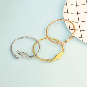 Personalized Heart Wired Bangle Stainless Steel Bracelet