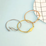 Personalized Heart Wired Bangle Stainless Steel Bracelet