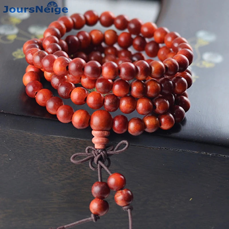 Blood Dragon Wood Bracelet 108 Beads Necklace Lucky Jewelry