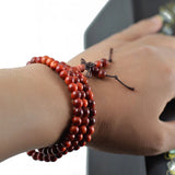 Blood Dragon Wood Bracelet 108 Beads Necklace Lucky Jewelry