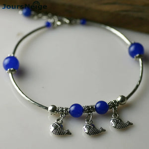 Chalcedony Crystal Anklet Beads Chain Women Girl Anklet Jewelry