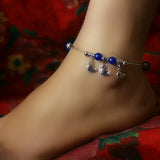 Chalcedony Crystal Anklet Beads Chain Women Girl Anklet Jewelry
