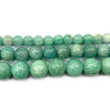 Green Amazonite Round Gem Stone Beads for Jewelry Making DIY 15''