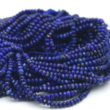 Lapis Lazuli Small Waist Beads Faceted Rondelle Beads 15''